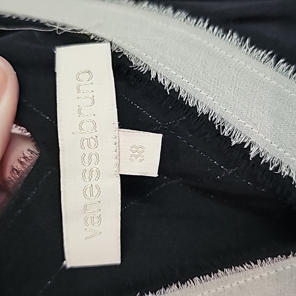 EXQUISITE VANESSA BRUNO SILK RAW EDGE EVENING DRESS tie up v neck - Picture 5 of 13